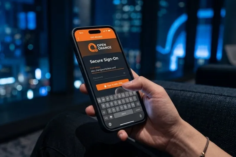 employee using single sign-on iphone
